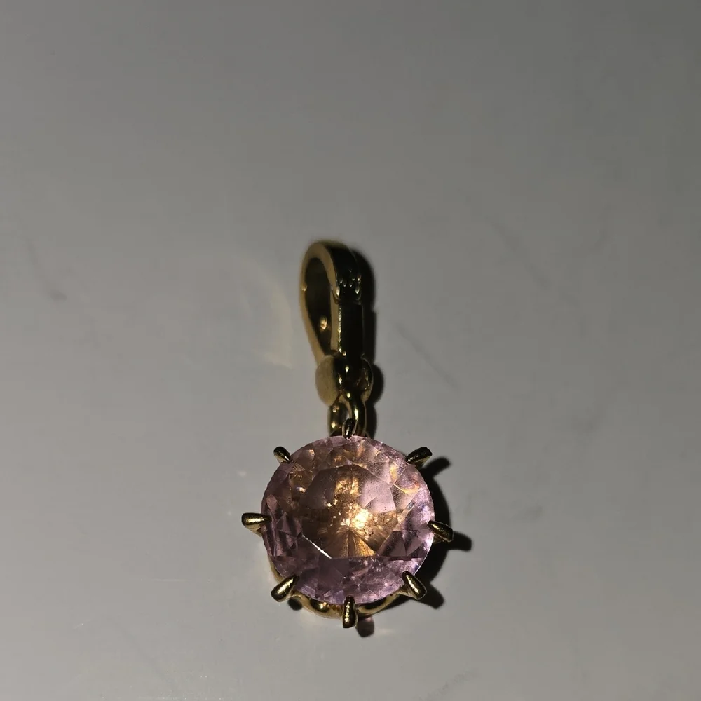Juicy Couture Gold and Pink Gemstone Pendant Charm